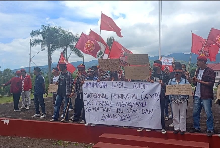 Demo Didepan Kantor Bupati, Cipayung Flores Timur Desak Doris Rihi Umumkan Hasil AMP Kematian Ibu dan Bayi