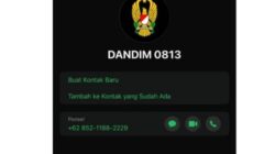 Awas..!! Beredar WhatsApp Mengatasnamakan Komandan Kodim 0813 Bojonegoro