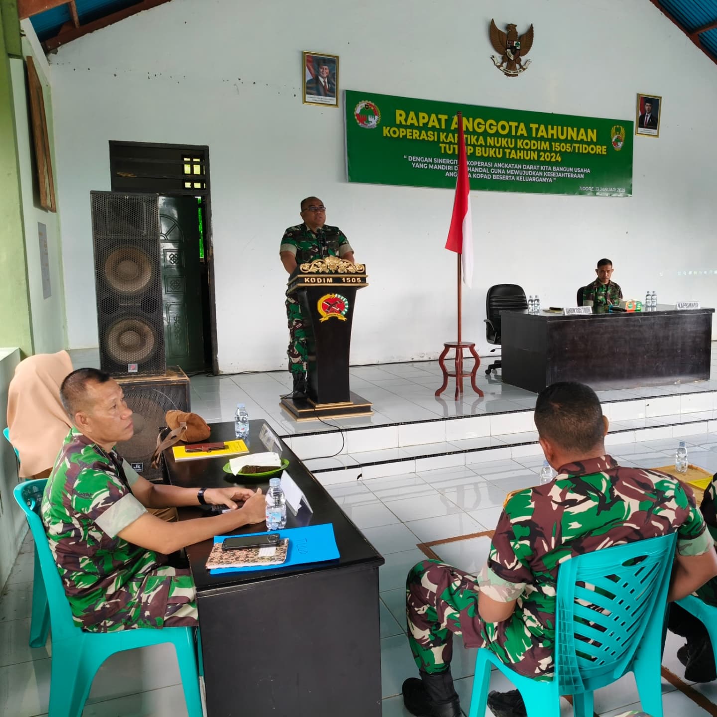 Dandim 1505/Tidore Buka Rapat Anggota Tahunan Koperasi Kartika Nuku Kodim 1505/Tidore Tutup Buku.