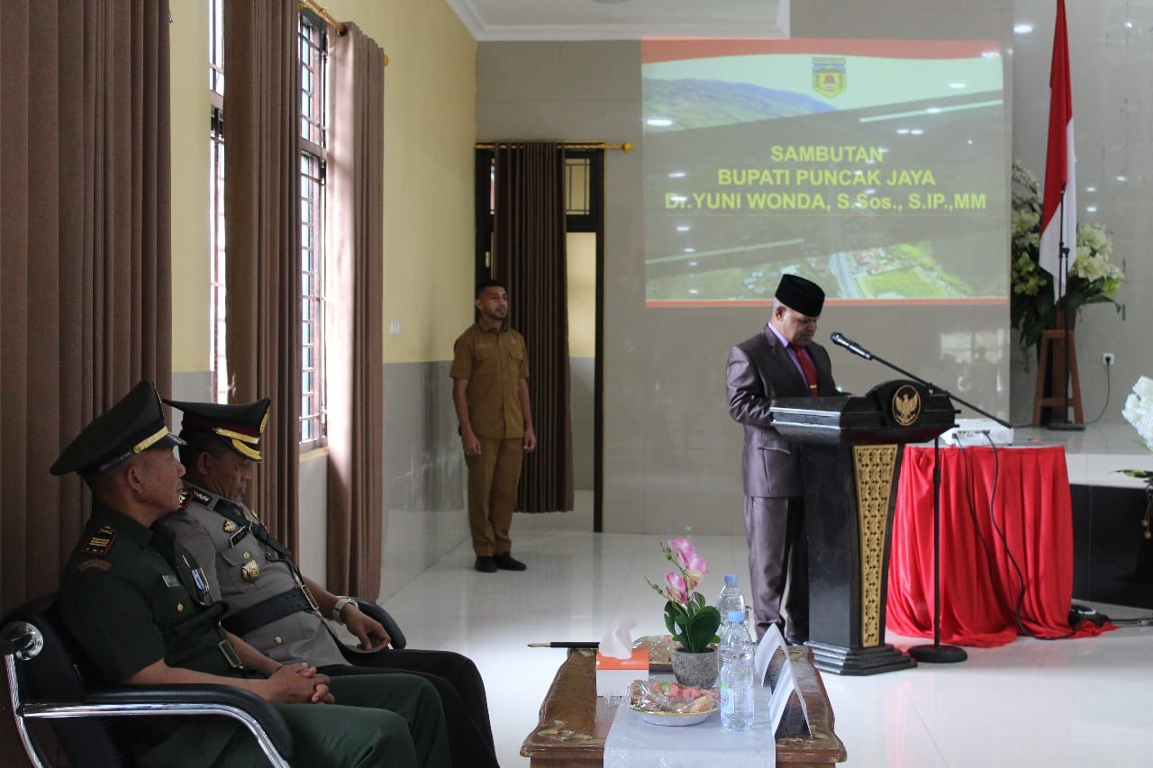 Kodim 1714/Puncak Jaya Hadiri Rapat Paripurna Istimewa Pelantikan Anggota DPRK Masa Jabatan 2024–2029