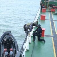 Kolaborasi Unsur Laut dan Udara, Tangkap Dua Kapal Pembawa Pasir Timah Ilegal