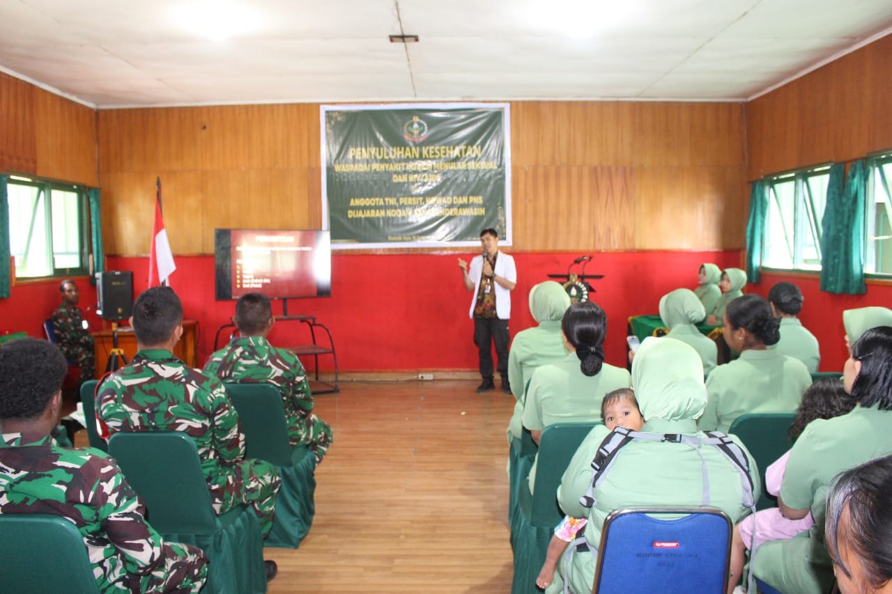 Kodim 1714/PJ Laksanakan Penyuluhan Kesehatan Waspadai Penyakit Infeksi Menular Seksual dan HIV-AIDS