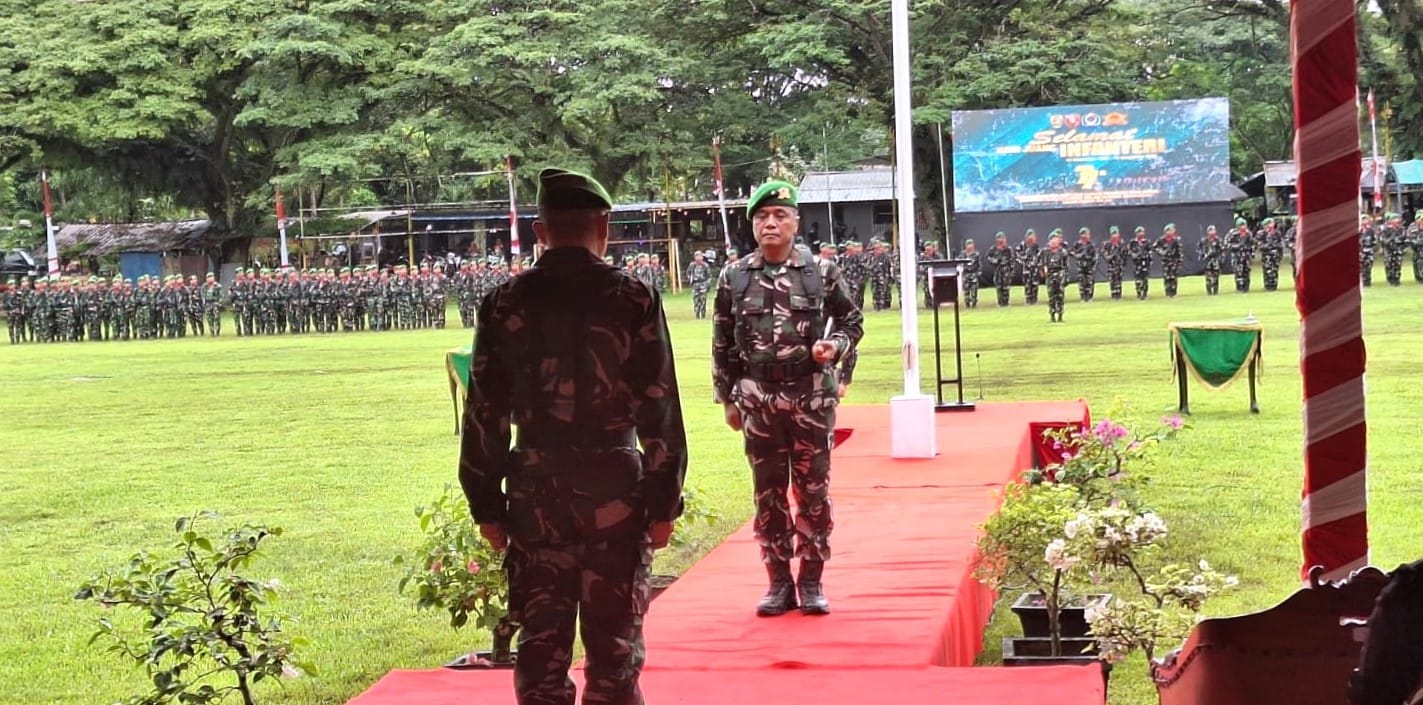 Upacara Peringatan HUT Infanteri dan Penutupan Penerimaan Peleton Yudha Wastu Pramuka Jaya
