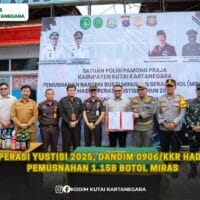 Operasi Yustisi 2025, Dandim 0906/Kkr Hadiri Pemusnahan 1.158 Botol Miras