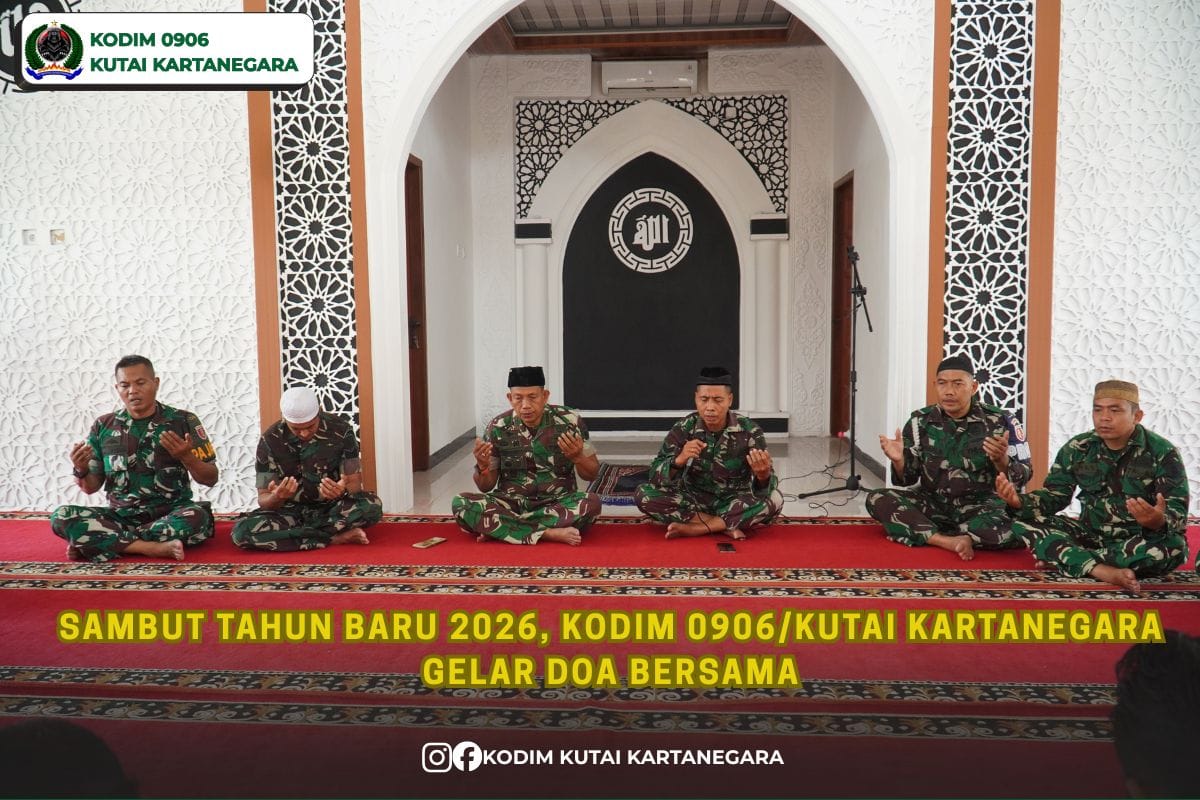 Sambut Tahun Baru 2026, Kodim 0906/Kutai Kartanegara Gelar Doa Bersama