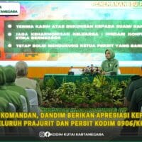 Jam Komandan, Dandim Berikan Apresiasi kepada Seluruh Prajurit dan Persit Kodim 0906/Kkr