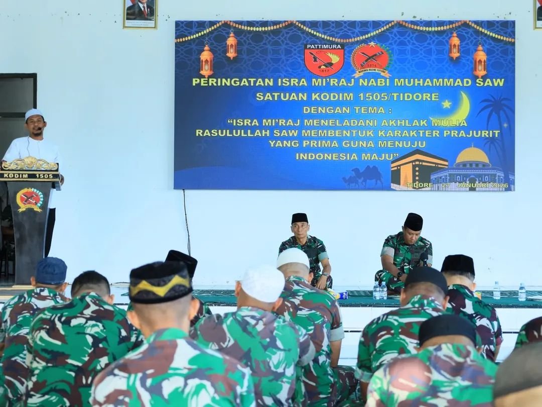 Kodim 1505/Tidore Peringati Isra Mi’raj Nabi Muhammad SAW di Makodim