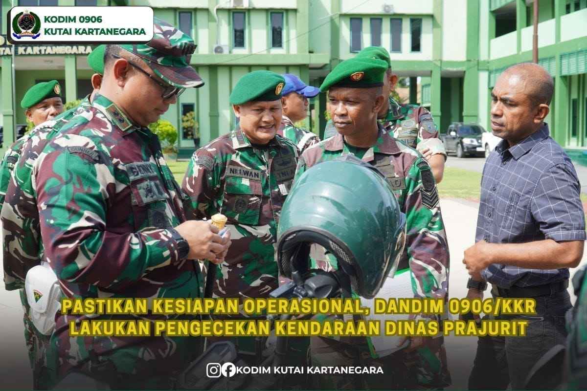 Pastikan Kesiapan Operasional, Dandim 0906/Kkr Lakukan Pengecekan Kendaraan Dinas Prajurit