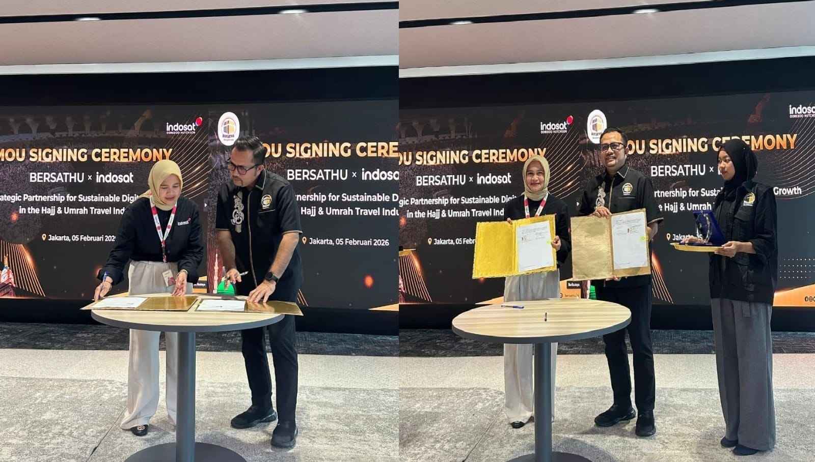 Asosiasi BERSATHU dan Indosat Resmi Teken MoU, Perkuat Digital Marketing Travel Haji dan Umrah