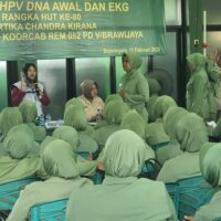 HUT Persit KCK ke- 80, Kodim Bojonegoro Gelar Pemeriksaan EKG dan HPV DNA