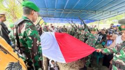 Upacara Militer Iringi Pemakaman Sertu Arifin Cepa yang Gugur dalam Tugas