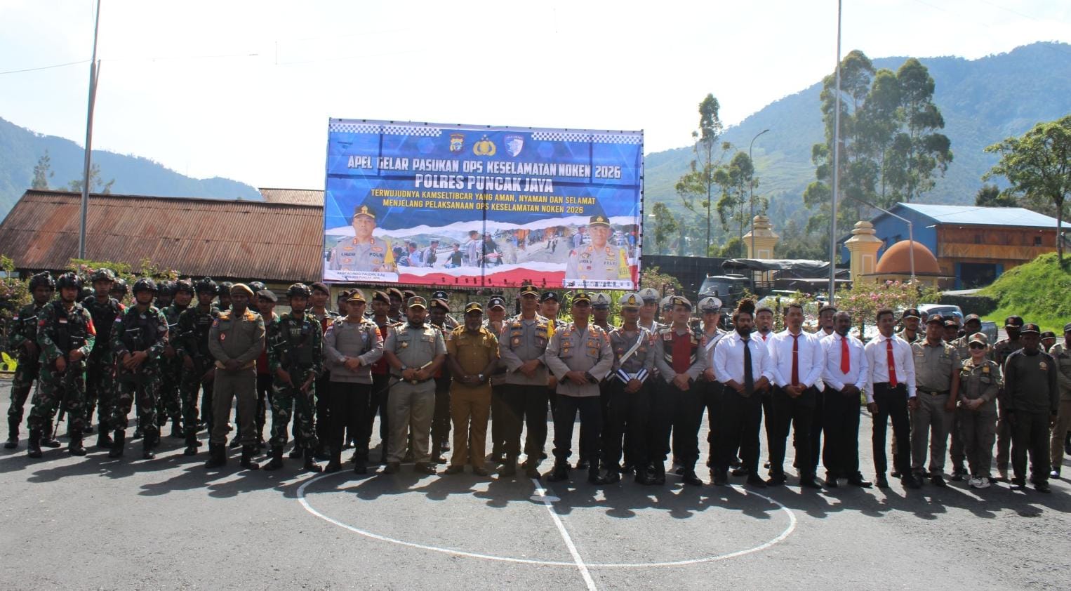 Kodim 1714/PJ Berpartisipasi Dalam Apel Gelar Pasukan Operasi Keselamatan Noken 2026 di Polres/PJ