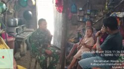 Dekat dengan Warga, Babinsa Koramil 1505-02/Wasile Sambangi Rumah Warga