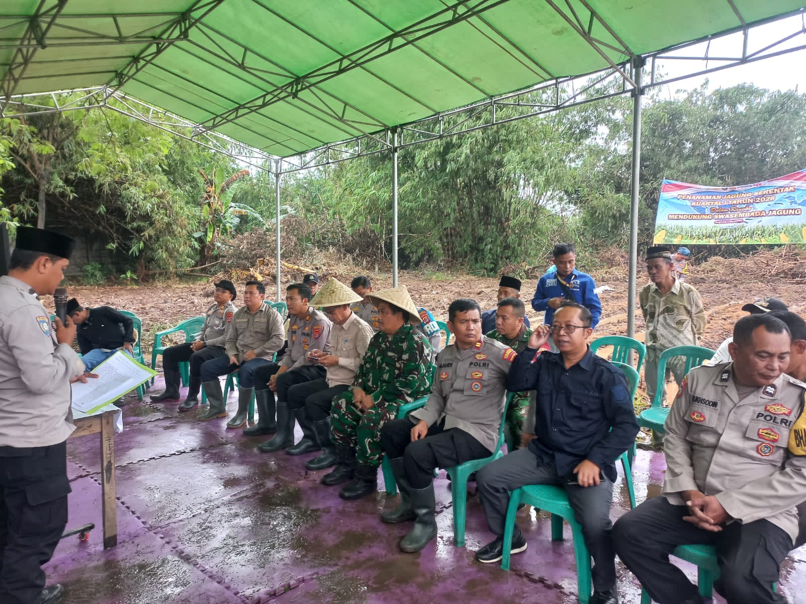 Polsek Cikupa Ikuti Zoom Meeting dan Penanaman Jagung Serentak Kuartal I Tahun 2026