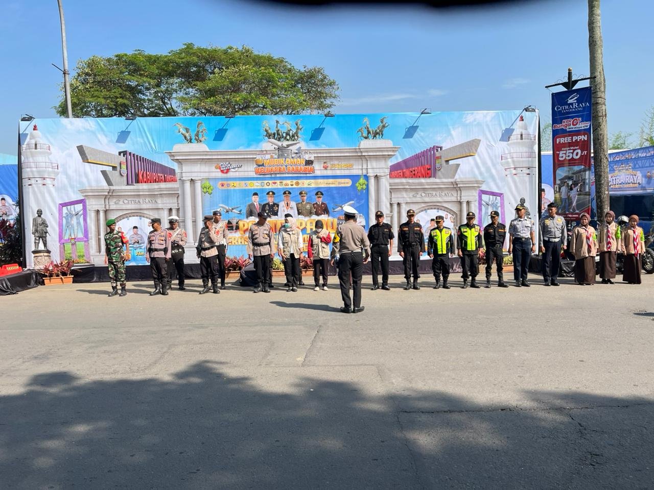 Senkom Kabupaten Tangerang Perkuat Sinergi Pengamanan Mudik di Pos Terpadu Citra Raya