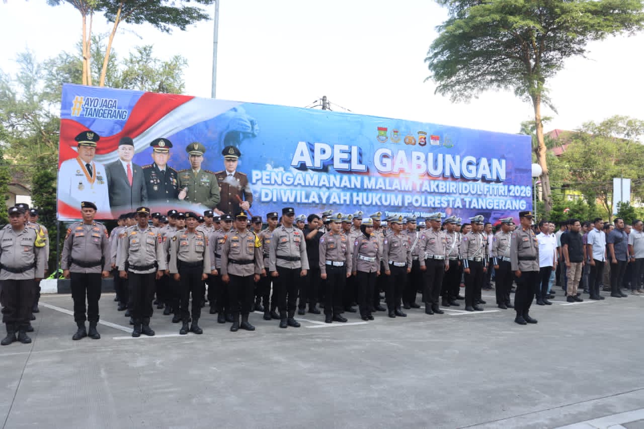 Apel Gabungan, Polresta Tangerang dan Forkopimda Siap Amankan Malam Takbiran