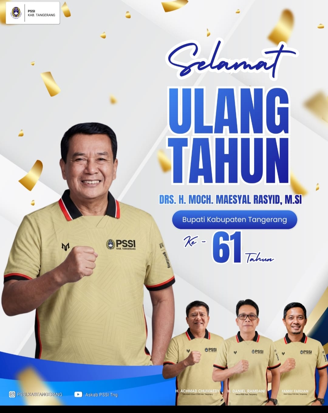 Askab PSSI Kabupaten Tangerang Berikan Ucapan Selamat HUT ke-61 Bupati Tangerang Maesyal Rasyid