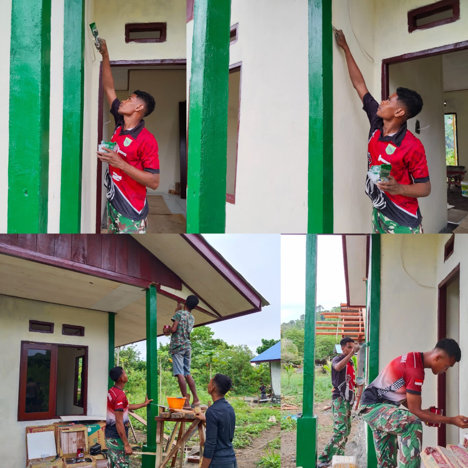 IMG-20260520-WA0082 Pengecatan Kusen dan Tiang RTLH, Satgas TMMD Ke-128 Kodim 1801/Manokwari Percantik Hasil Pembangunan