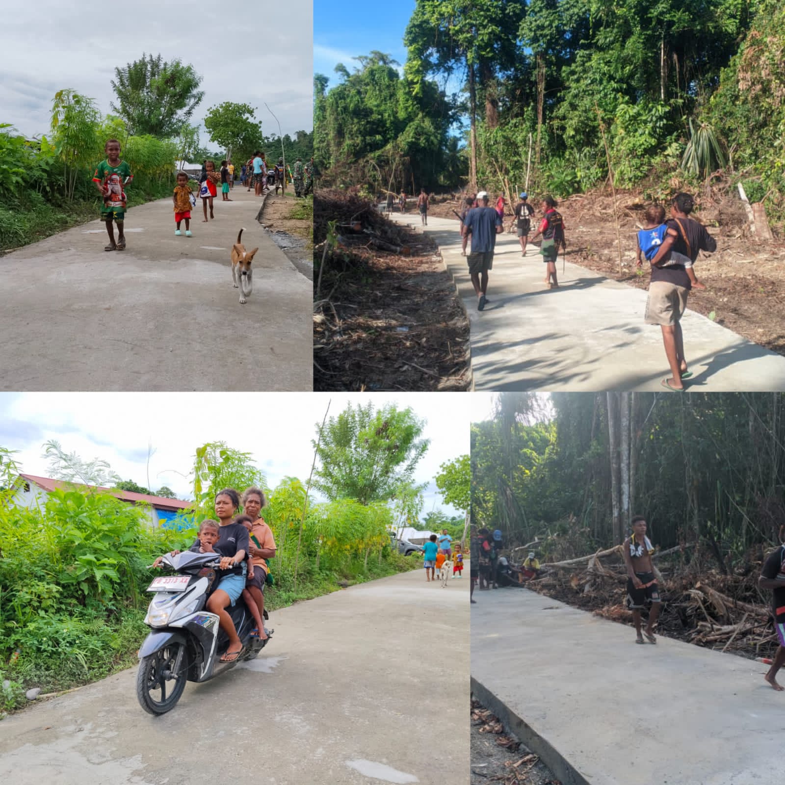 Pengecoran Jalan TMMD Ke-128 Kodim 1801/Manokwari Rampung, Warga Langsung Nikmati Hasilnya