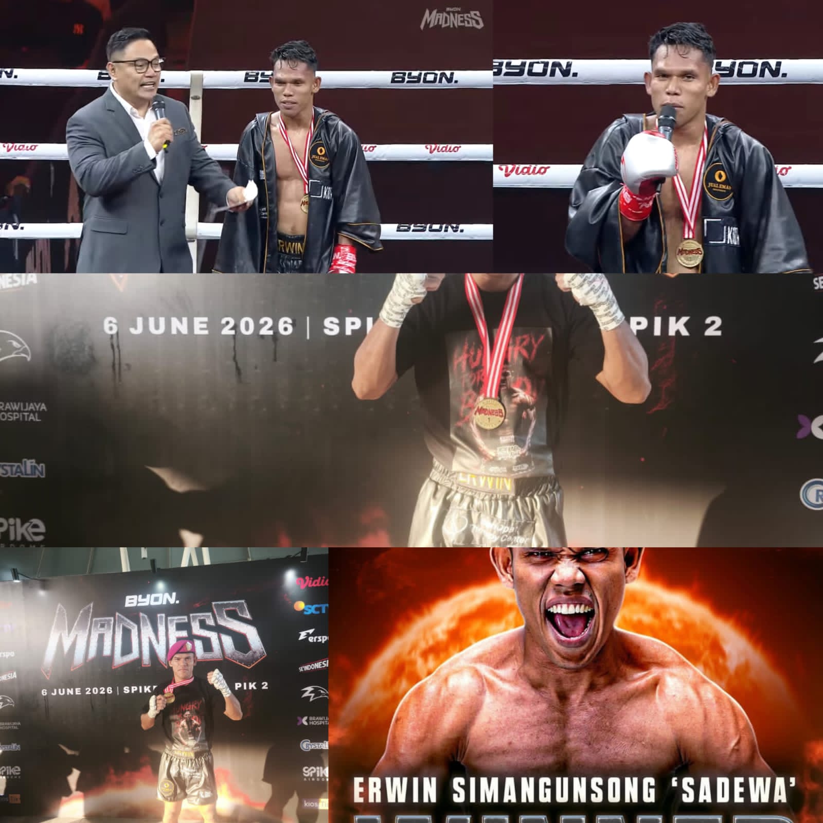 Prajurit Marinir Buktikan Kelasnya, Praka Erwin Simangunsong Juara Kickstriking Byon Madness Volume 4