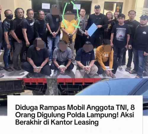 Diduga Lakukan Pencurian dengan Kekerasan, 8 Terduga Pelaku Diciduk di Kantor Leasing
