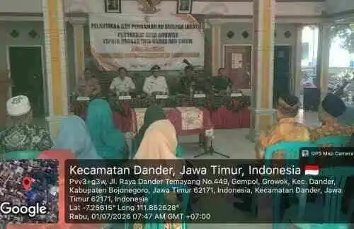 Danramil Dander Bojonegoro Hadiri Pelantikan dan Pengambilan Sumpah Jabatan Perangkat Desa Growok