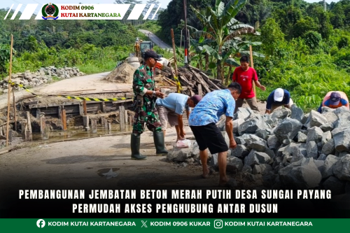 foto website (4) Pembangunan Jembatan Beton Merah Putih Desa Sungai Payang Permudah Akses Penghubung Antar Dusun