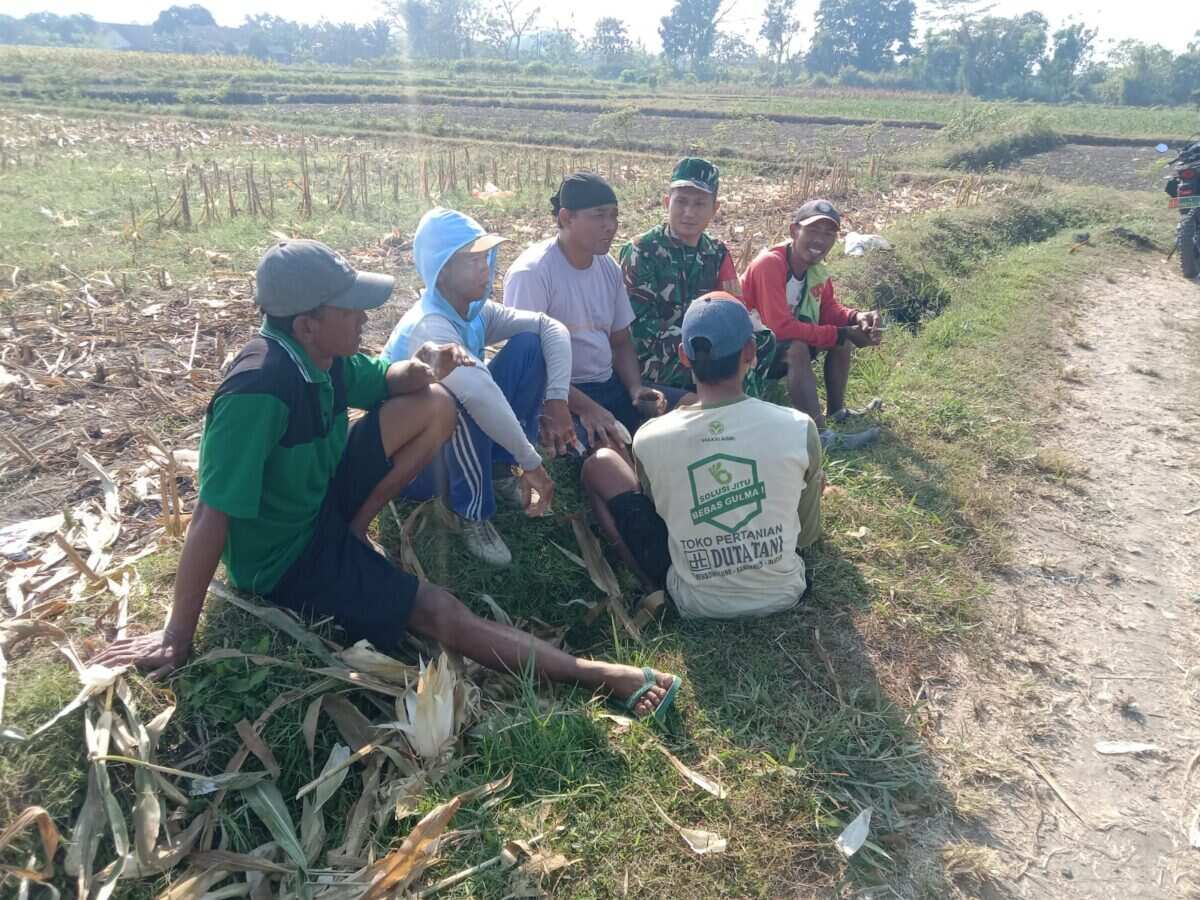 Perkuat Swasembada Pangan, Serda Fiyan Setyadi Gelar Komsos Bersama Poktan Sumber Makmur