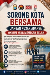 Polda Papua Barat Daya Ajak Warga Jaga Persatuan, Tolak Provokasi dan Hoaks di Kota Sorong