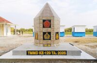 Tugu TMMD 129 Bojonegoro Kokoh Berdiri di Rest Area Terpadu Desa Kesongo