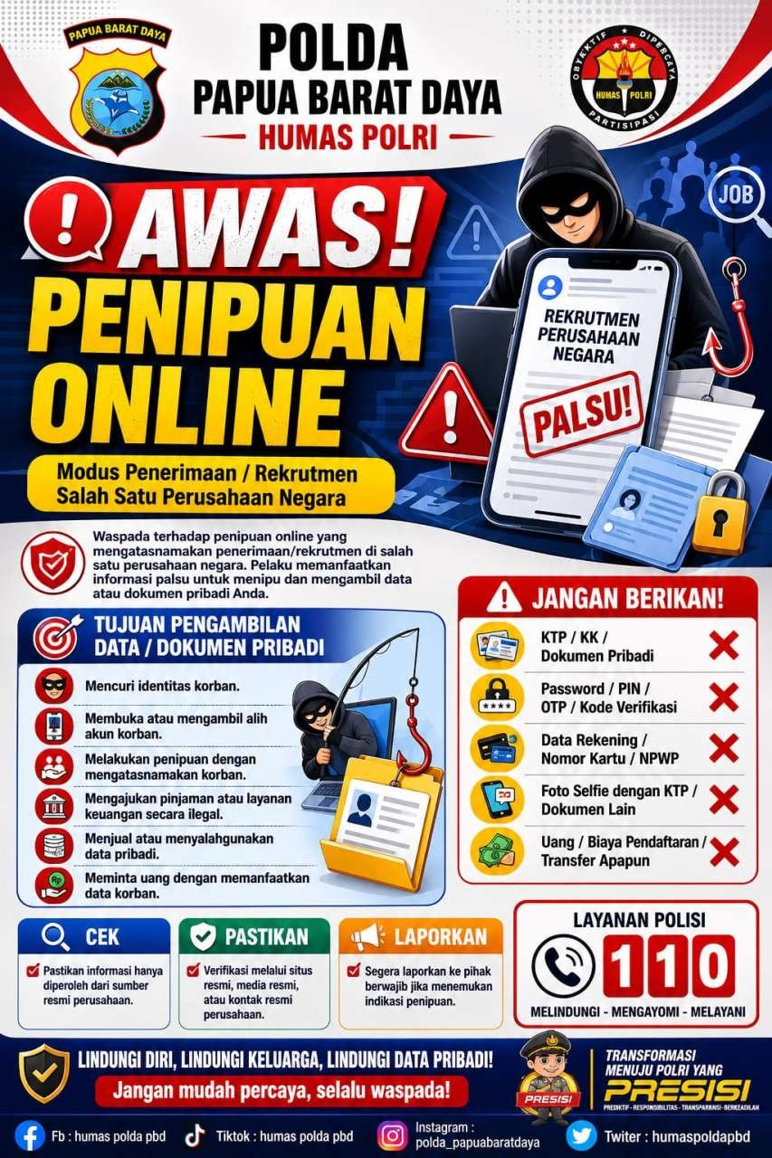 IMG-20260815-WA0059 Polda Papua Barat Daya Imbau Masyarakat Waspadai Penipuan Rekrutmen Perusahaan Negara