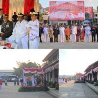 Koarmada III Hadiri Upacara Penurunan Bendera HUT Ke-81 RI di Kabupaten Sorong