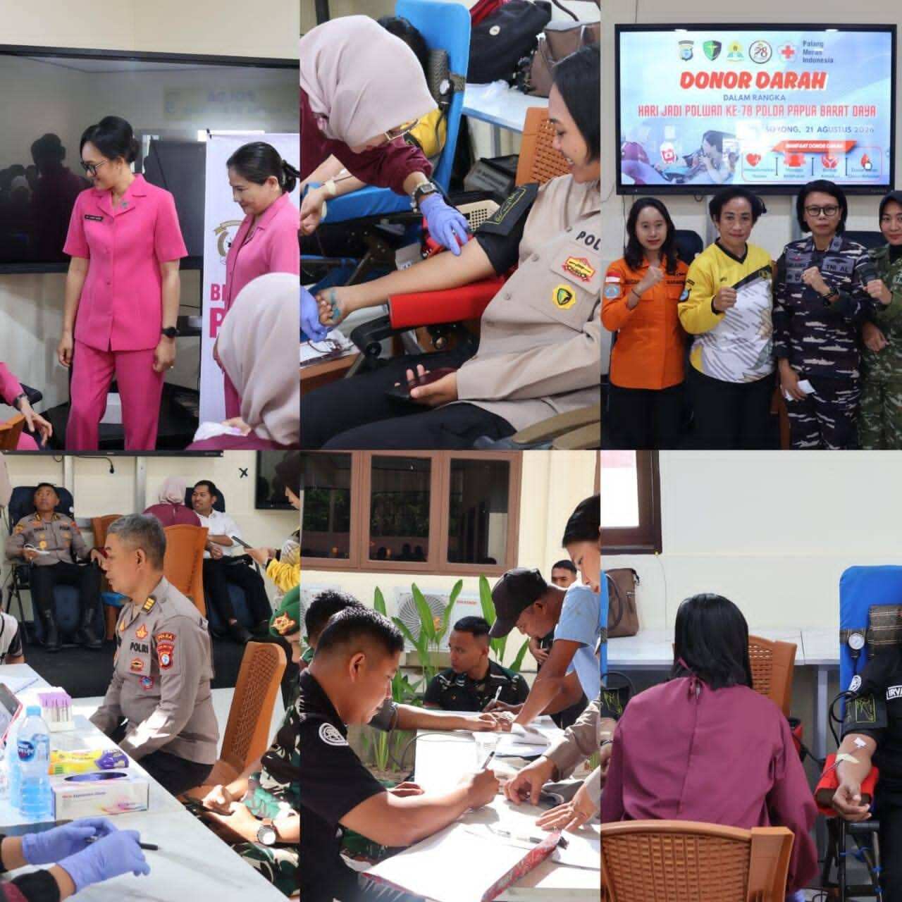 Donor Darah Meriahkan Hari Jadi Polwan ke-78 di Polda Papua Barat Daya