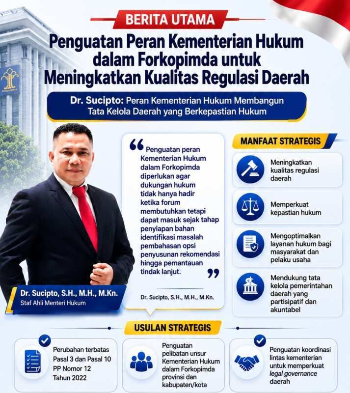 IMG-20260824-WA0014 Dr. Sucipto: Penguatan Peran Kementerian Hukum dalam Forkopimda untuk Meningkatkan Kualitas Regulasi Daerah