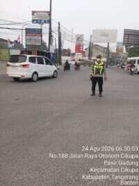 Polsek Cikupa Gelar PECak Pagi, Antisipasi Kemacetan dan Kecelakaan Lalu Lintas