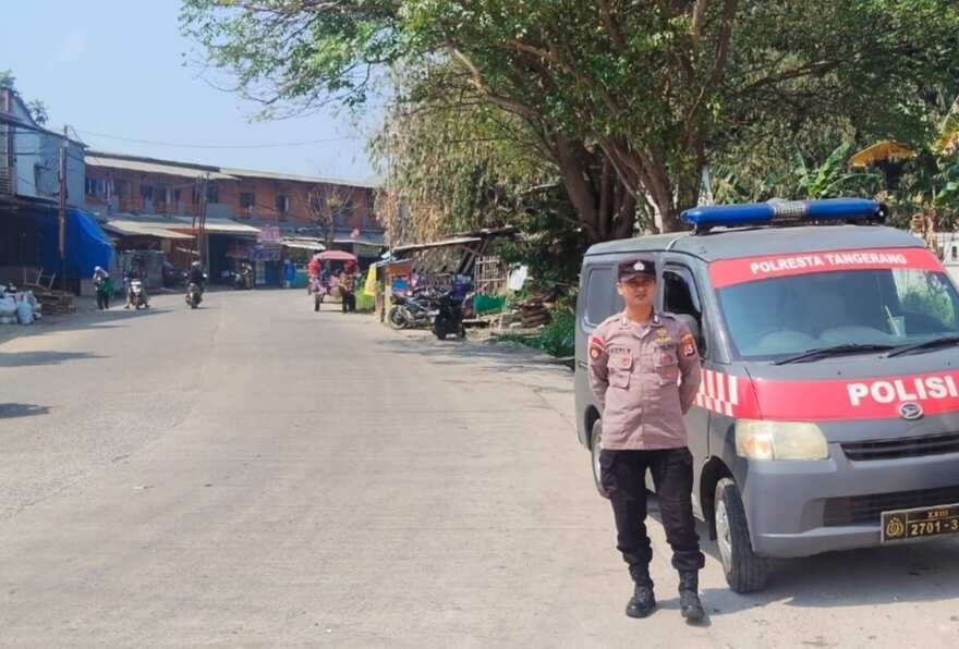 Polsek Cikupa Gelar Patroli Public Address, Sampaikan Imbauan Pencegahan Karhutla