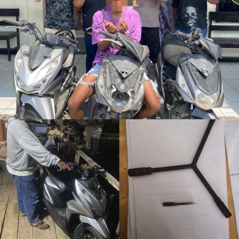 Team Elang Polsek Sorong Barat Tangkap Terduga Pelaku Curanmor, Sejumlah Motor Diamankan