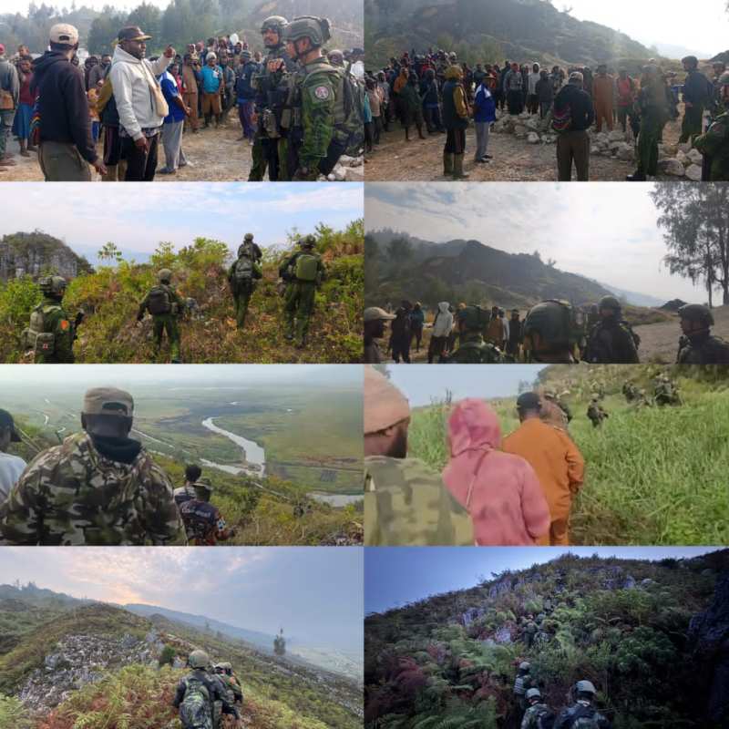 Bersama Warga, Satgas Yonif 2 Marinir Sisir Wilayah Rawan Karhutla di Kampung Boutai Dagouto
