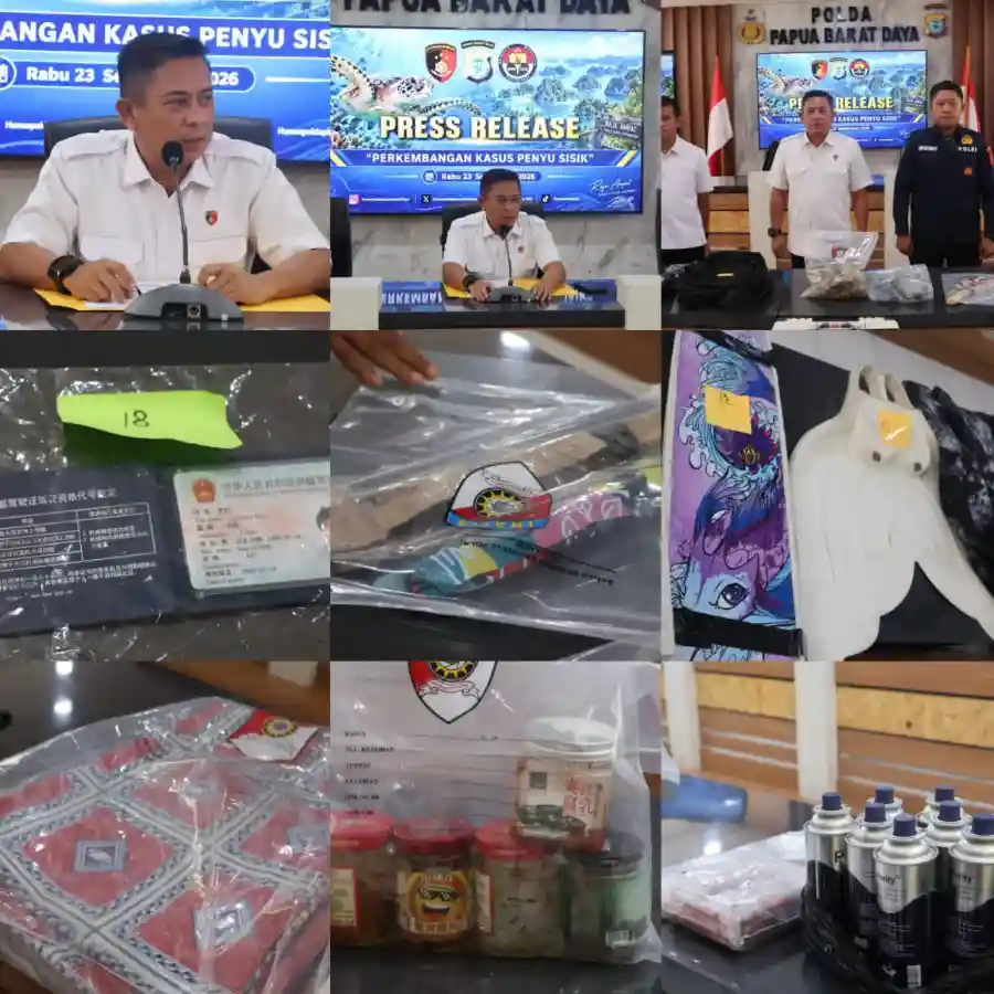Ditreskrimsus Polda PBD Gelar Ungkap Dugaan Tindak Pidana Konservasi Penyu di Raja Ampat