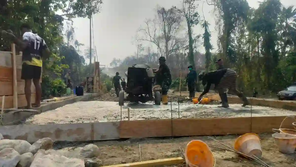 Progres Makin Terlihat, TNI Gaspol Cor Lantai Jembatan Aramco