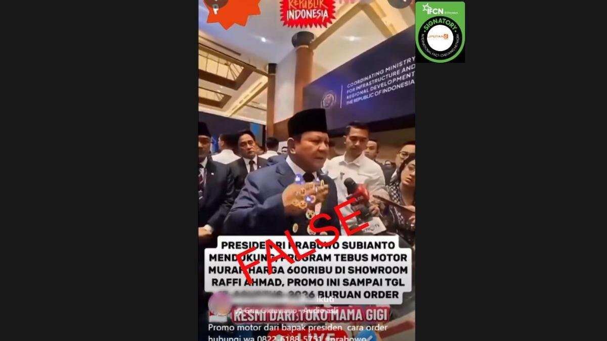 Tinjauan Fakta Klaim Video Prabowo Soal Promo Sepeda Motor Murah