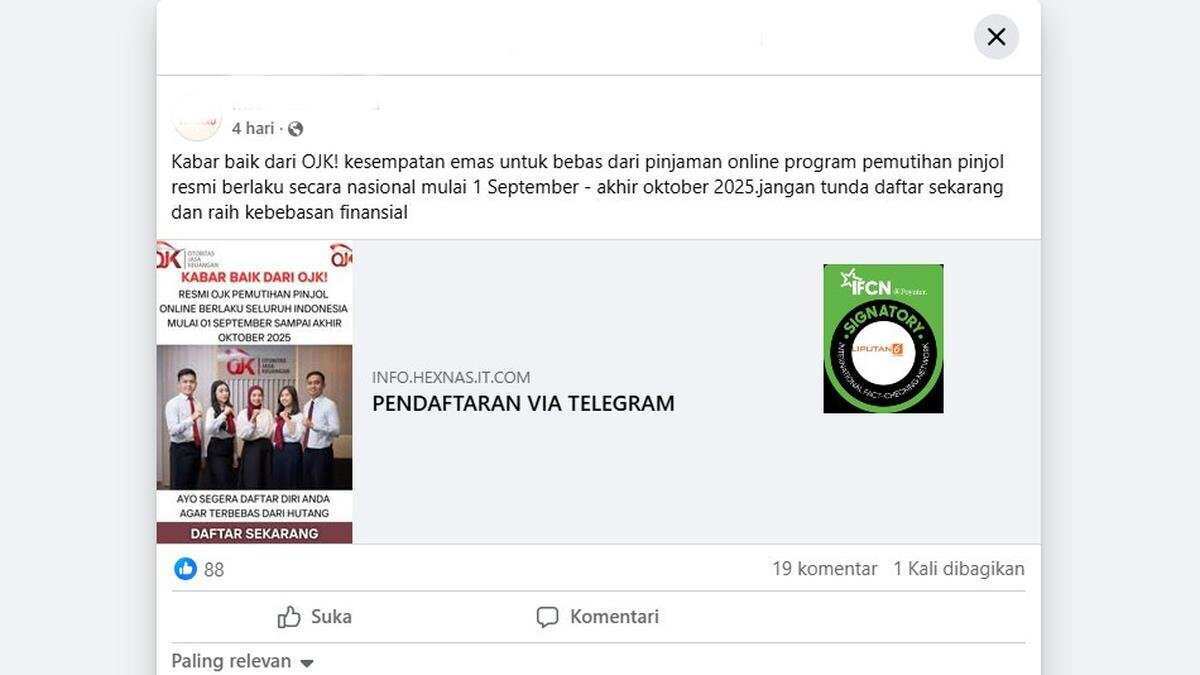 Mengungkap Hoaks Pemutihan Data Pinjol di Media Sosial