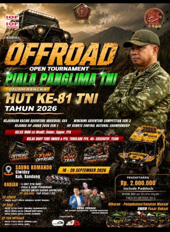 Bandung Siap Menjadi Tuan Rumah Turnamen Offroad Piala Panglima TNI Bandung Siap Menjadi Tuan Rumah Turnamen Offroad Piala Panglima TNI