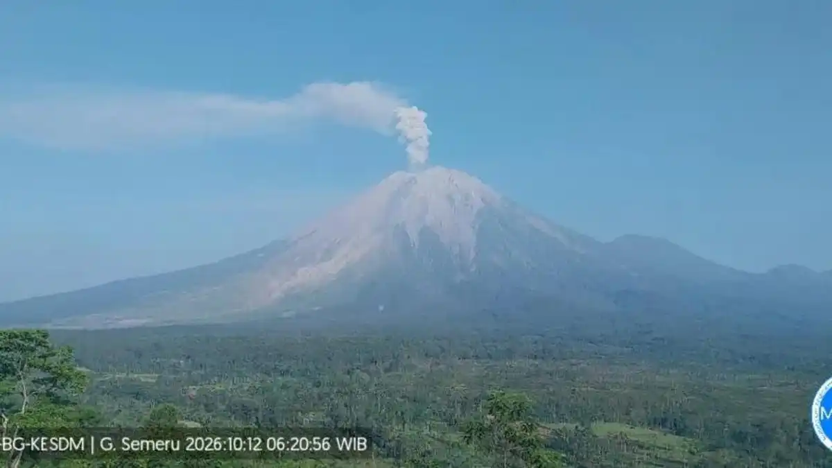 Semeru Erupsi Tiga Kali, Kolom Abu Tertinggi Mencapai 900 Meter
