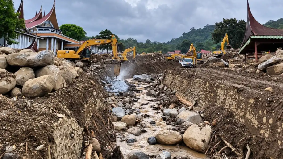 Kementerian PU Percepat Pengendalian Material Banjir Bandang di Solok