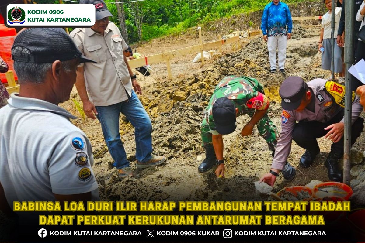 Babinsa Loa Duri Ilir Harap Pembangunan Tempat Ibadah Dapat Perkuat Kerukunan Antarumat Beragama